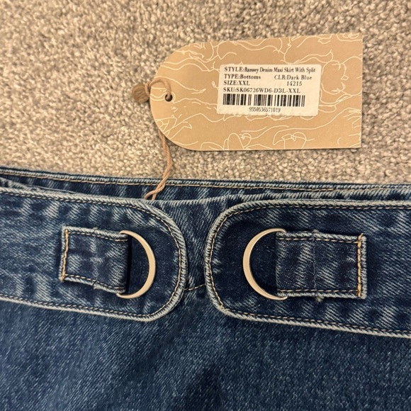 Meshki Ramsey Y2K Style Denim Maxi Skirt With Split Dark Blue size XXL NWT - Picture 3 of 8